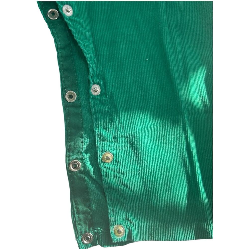 Vintage Green Corduroy Baby Overalls Rooster Plaid Appliqué Snap Legs 12-18 M T2 - Picture 6 of 12